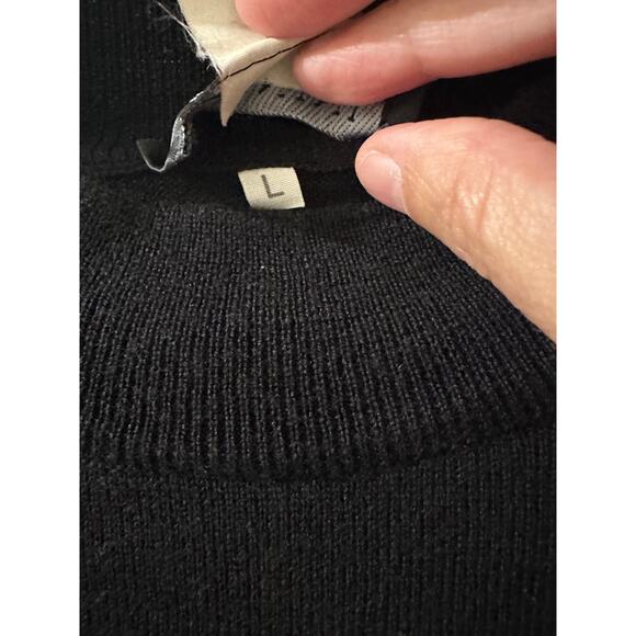 Bernini Extrafine Merino Wool Sweater Black Mock Neck Italy Men, Large - Picture 4 of 7